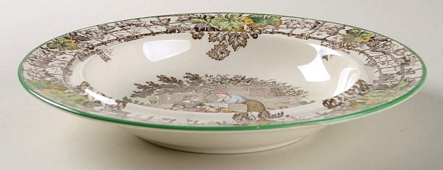 Byron Multicolor (Green Trim) Muffin Dish No Lid by Spode-1