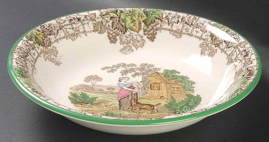 Byron Multicolor (Green Trim) Coupe Soup Bowl by Spode-1