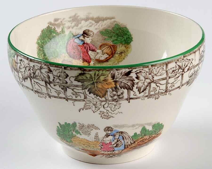 Byron Multicolor (Green Trim) Open Sugar Bowl by Spode-1