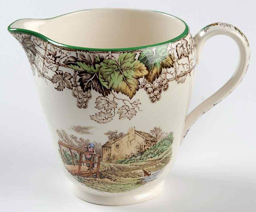 Byron Multicolor (Green Trim) Creamer by Spode-1
