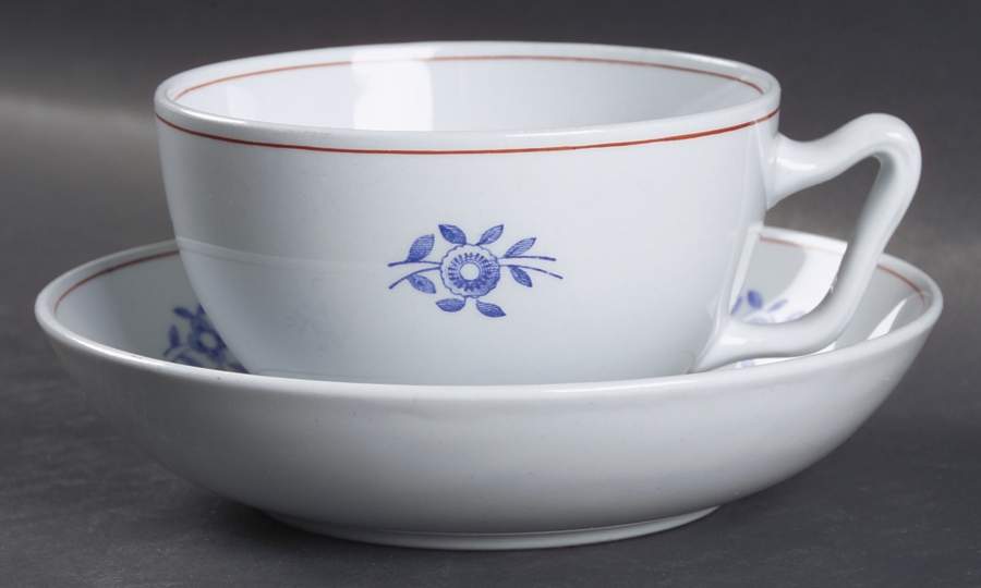 Cape Cod Canton Shape Footed Cup & Saucer Set by Spode-1