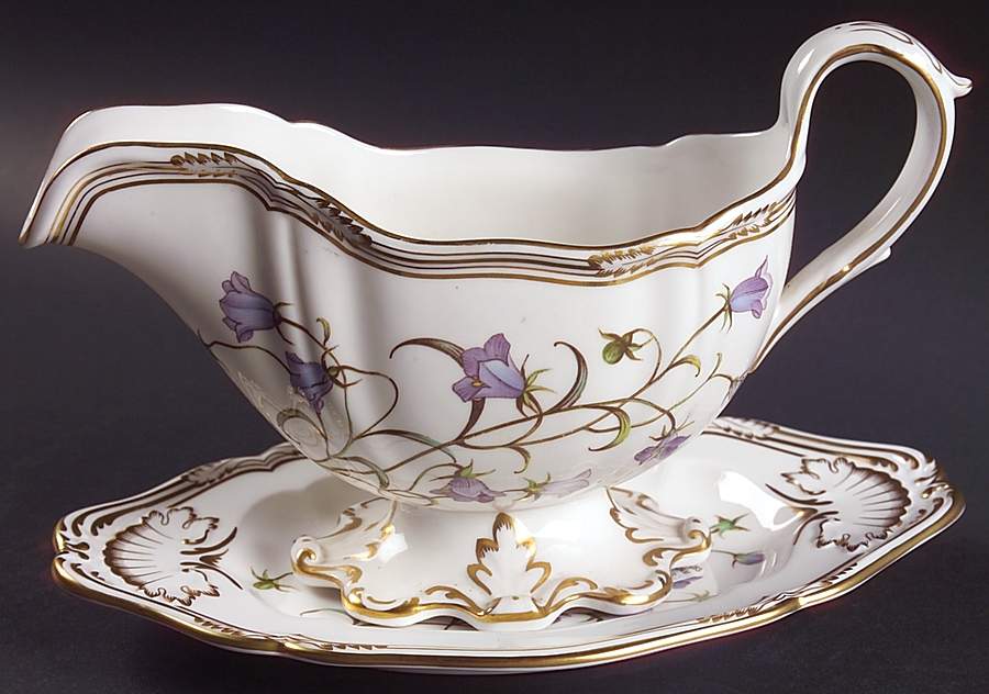 Campanula Gravy Boat & Underplate/Relish by Spode-1