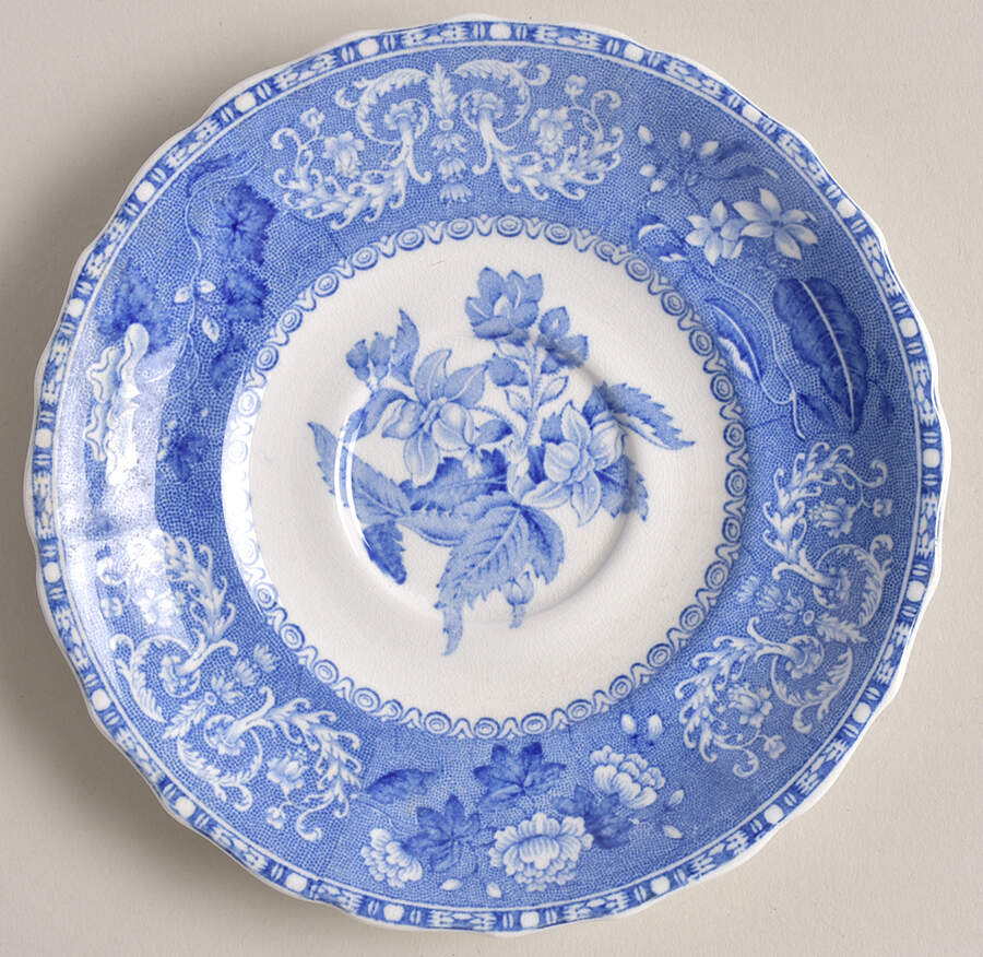 Camilla Blue (Earthenware, Scalloped) Saucer for Flat Cup by Spode-1