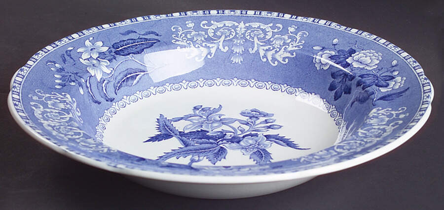 Camilla Blue (Earthenware, Scalloped) Large Rim Soup Bowl by Spode-1