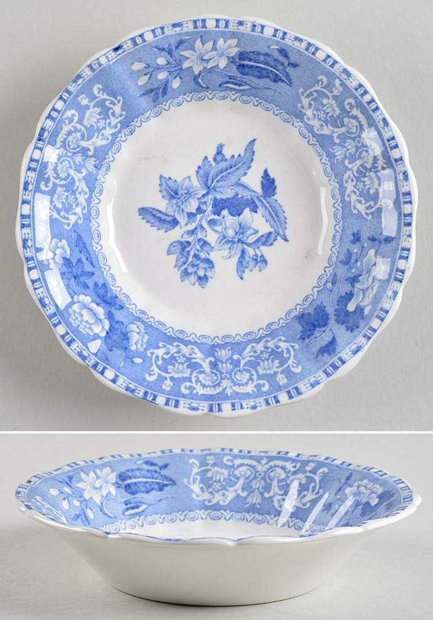 Camilla Blue (Earthenware, Scalloped) Fruit/Dessert (Sauce) Bowl by Spode-1