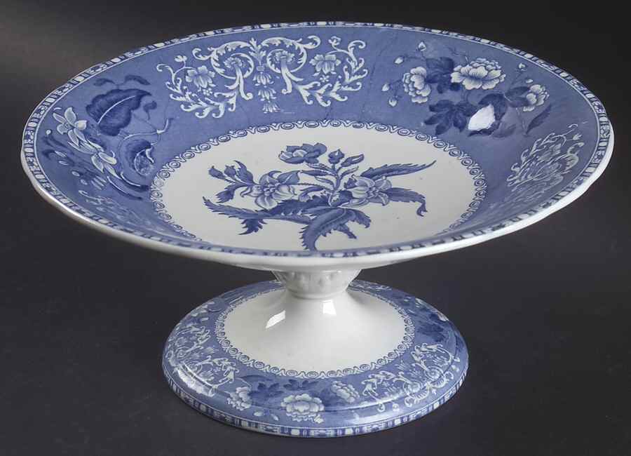 Camilla Blue (Earthenware, Scalloped) Round Compote (Height X Width) by Spode-1