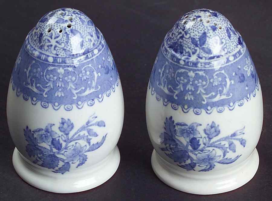 Camilla Blue (Earthenware, Scalloped) Salt & Pepper Set by Spode-1
