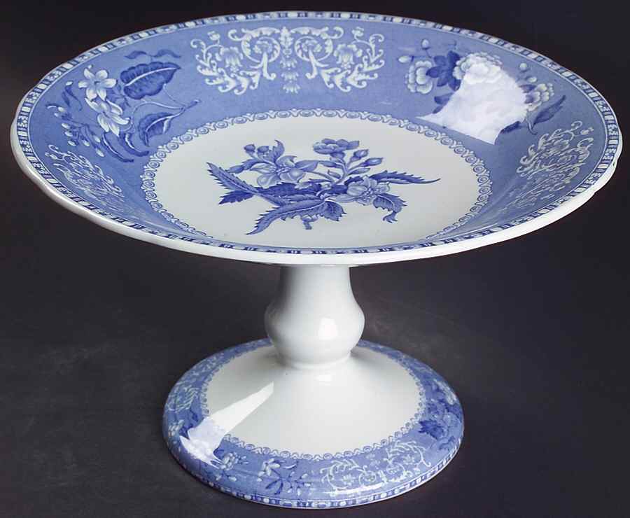 Camilla Blue (Earthenware, Scalloped) Round Compote (Height X Width) by Spode-1