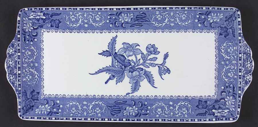 Camilla Blue (Earthenware, Scalloped) Large Sandwich Tray by Spode-1