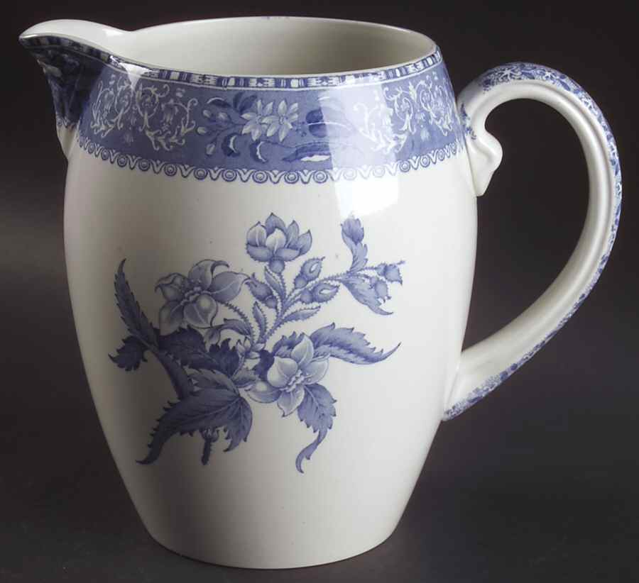 Camilla Blue (Earthenware, Scalloped) 68 Oz Pitcher by Spode-1