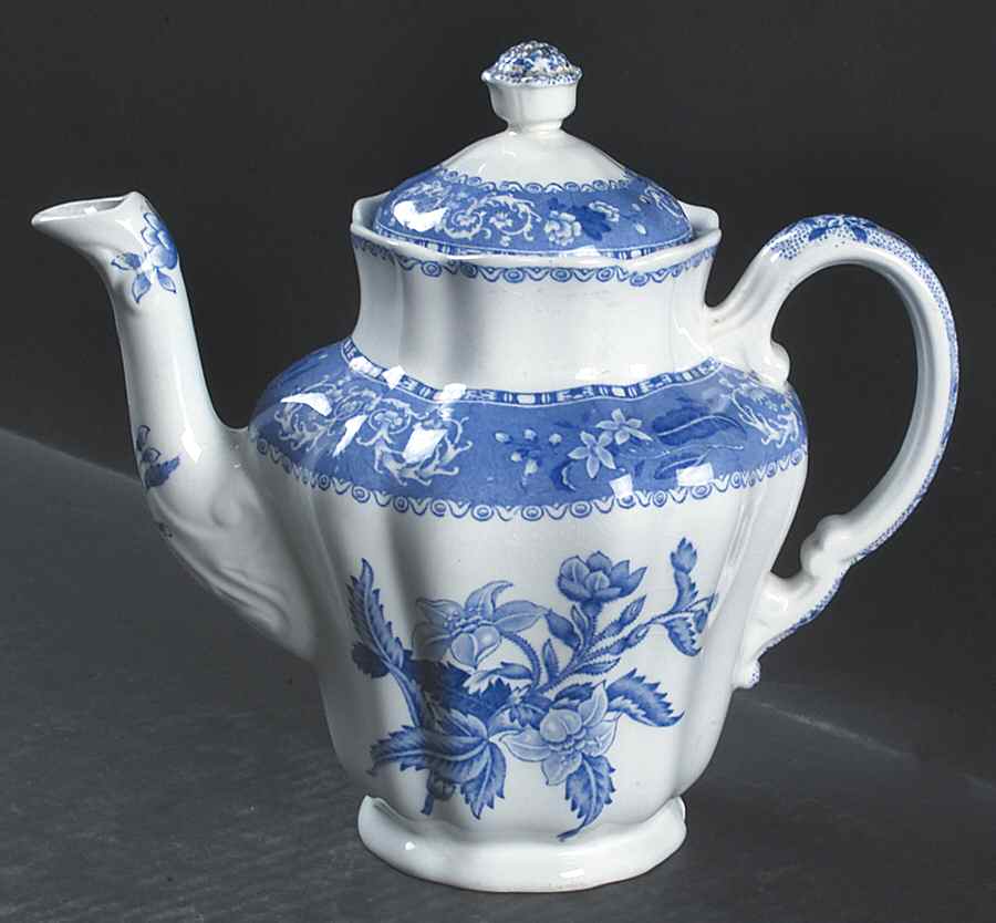 Camilla Blue (Earthenware, Scalloped) Coffee Pot & Lid by Spode-1