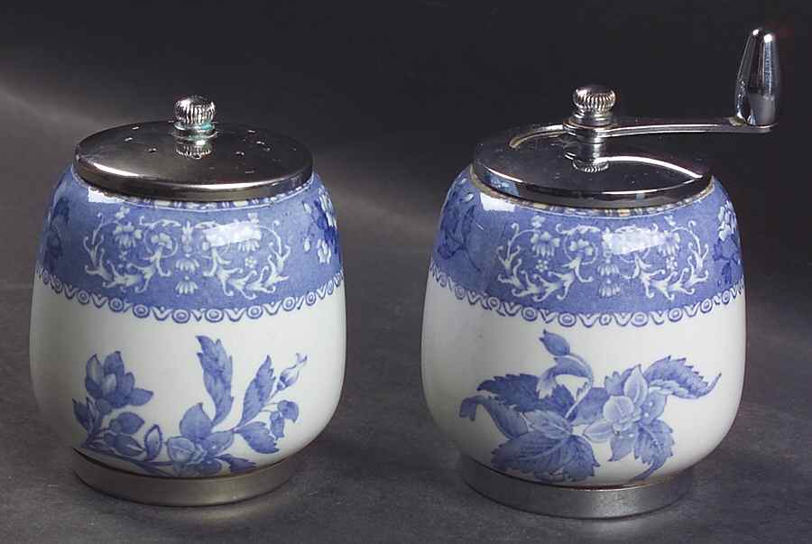 Camilla Blue (Earthenware, Scalloped) Salt Mill & Pepper Mill Set by Spode-1