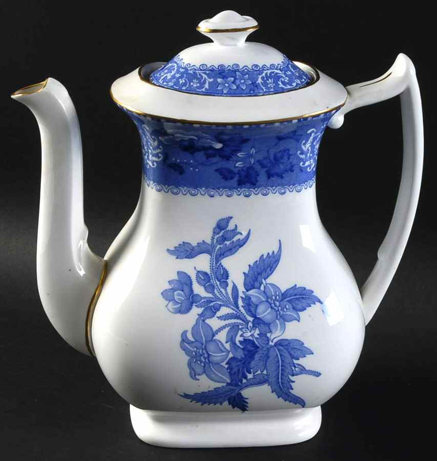 Camilla Blue (Bone, Smooth) Coffee Pot & Lid by Spode-1