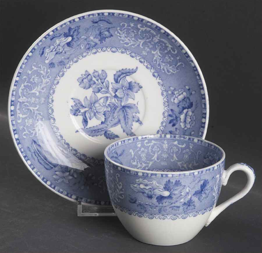 Camilla Blue (Smooth) Flat Cup & Saucer Set by Spode-1