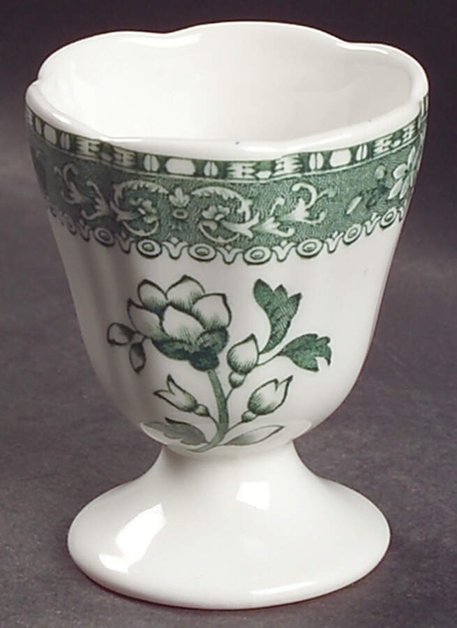 Green Camilla (Scallop, New Black Stamp) Single Egg Cup by Spode-1