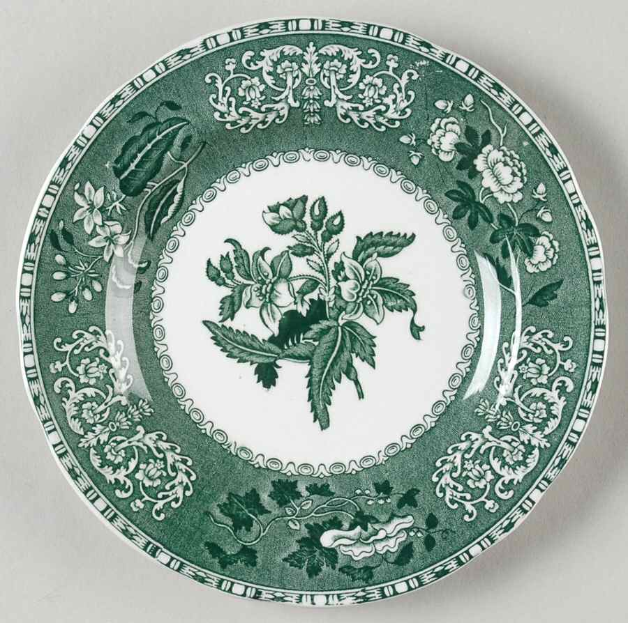 Green Camilla (Scallop, New Black Stamp) Bread & Butter Plate by Spode-1