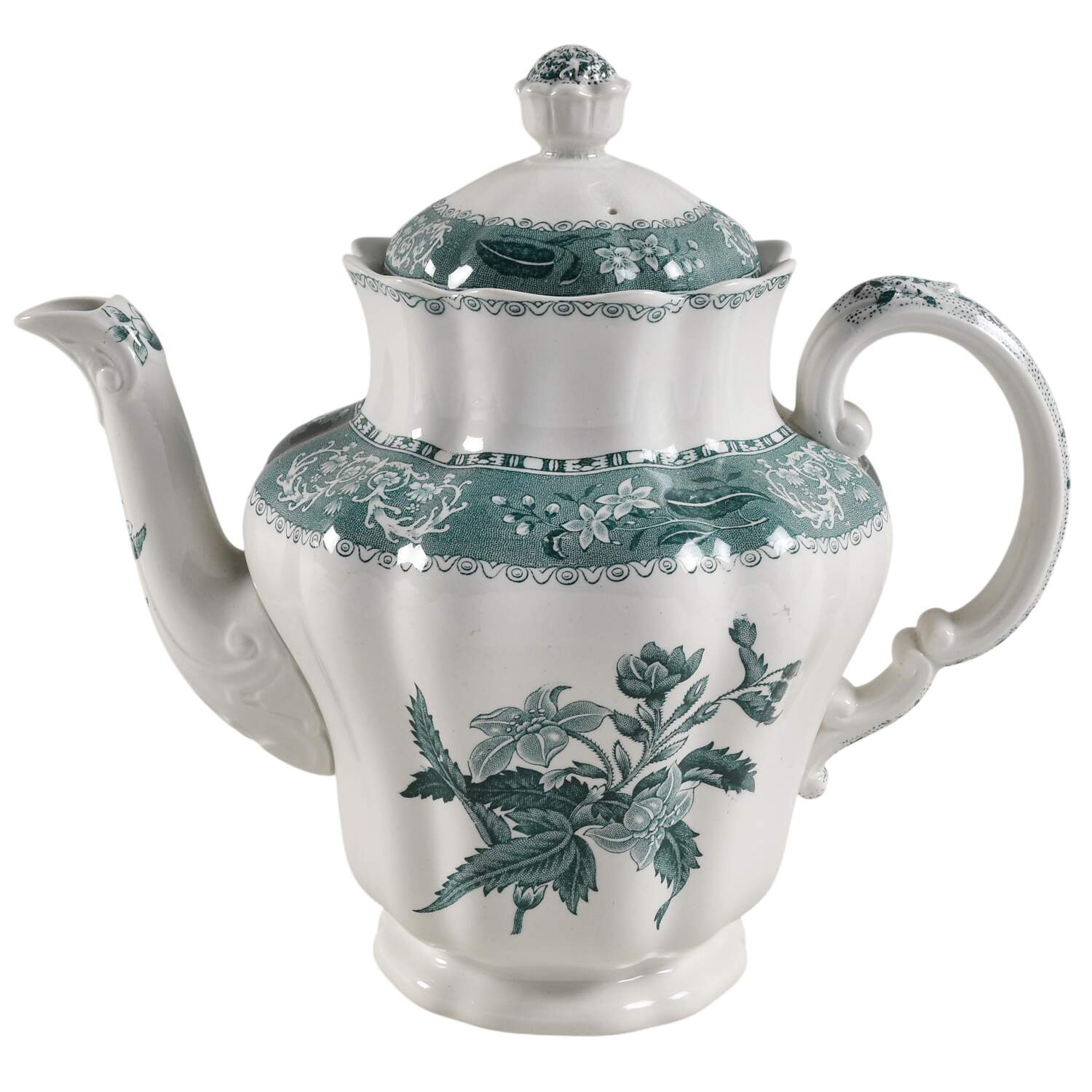 Camilla Light Green (Earthenware, Scallop) Coffee Pot & Lid by Spode-1