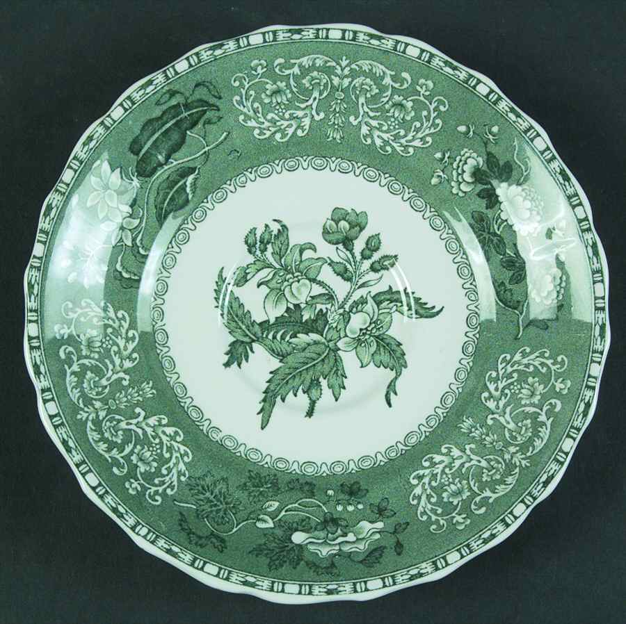 Camilla Light Green (Earthenware, Scallop) Saucer for Cream Soup Bowl by Spode-1