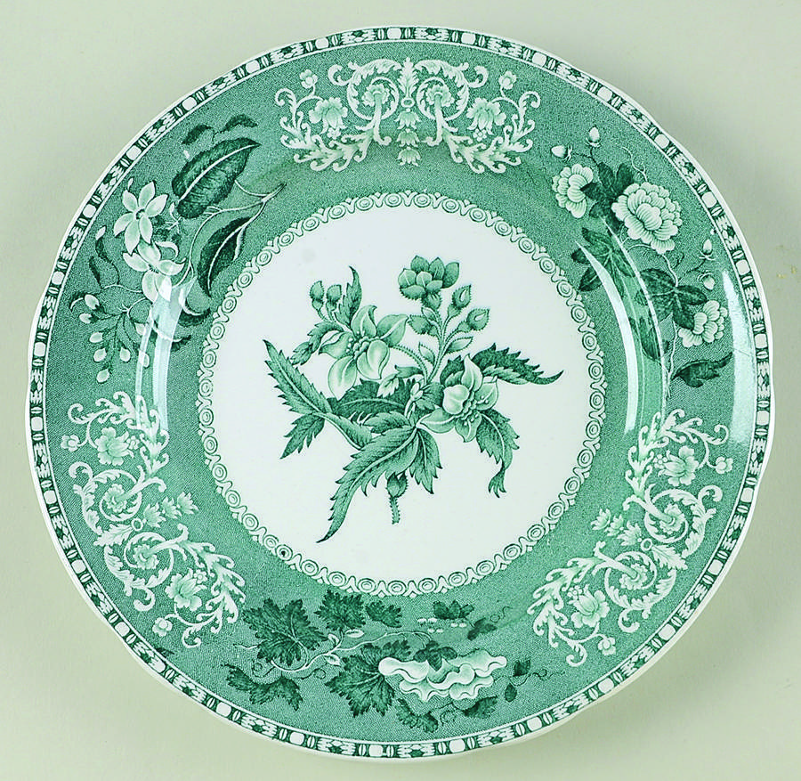 Camilla Light Green (Earthenware, Scallop) Luncheon Plate by Spode-1