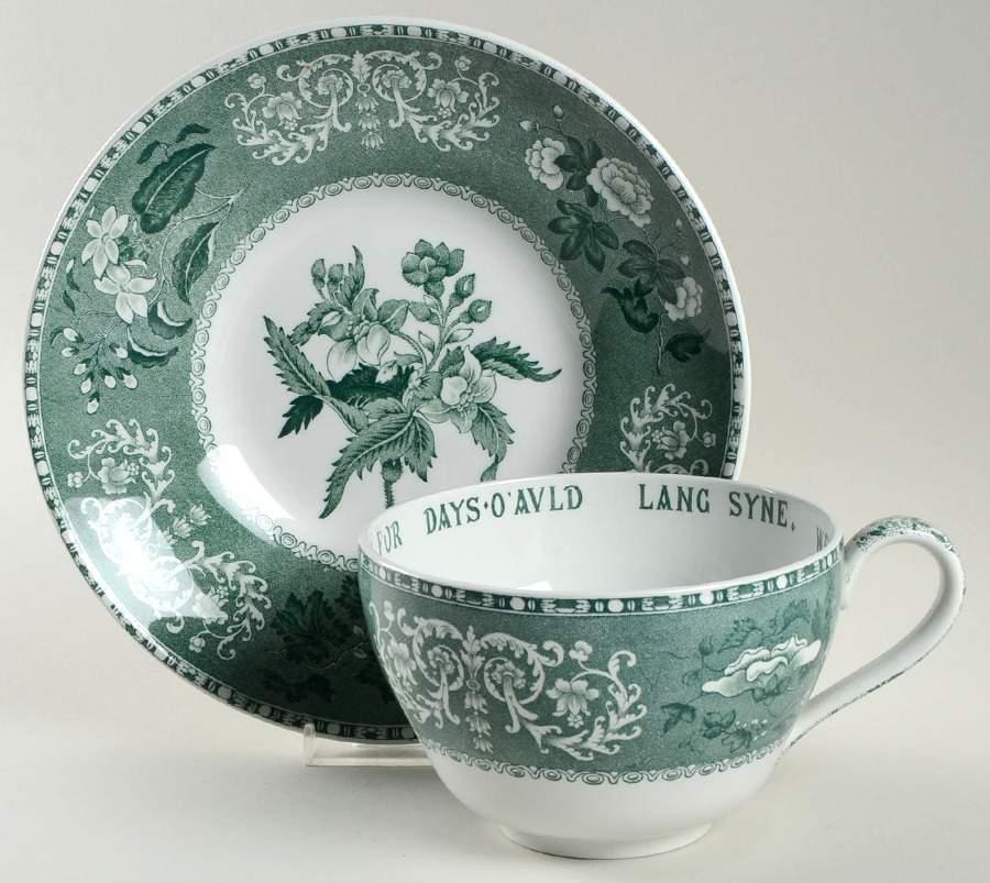 Camilla Light Green (Earthenware, Scallop) Joke Cup & Saucer Set by Spode-1