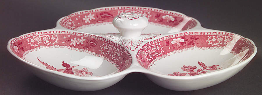 Camilla Red (Earthenware) 3-Part Relish by Spode-1