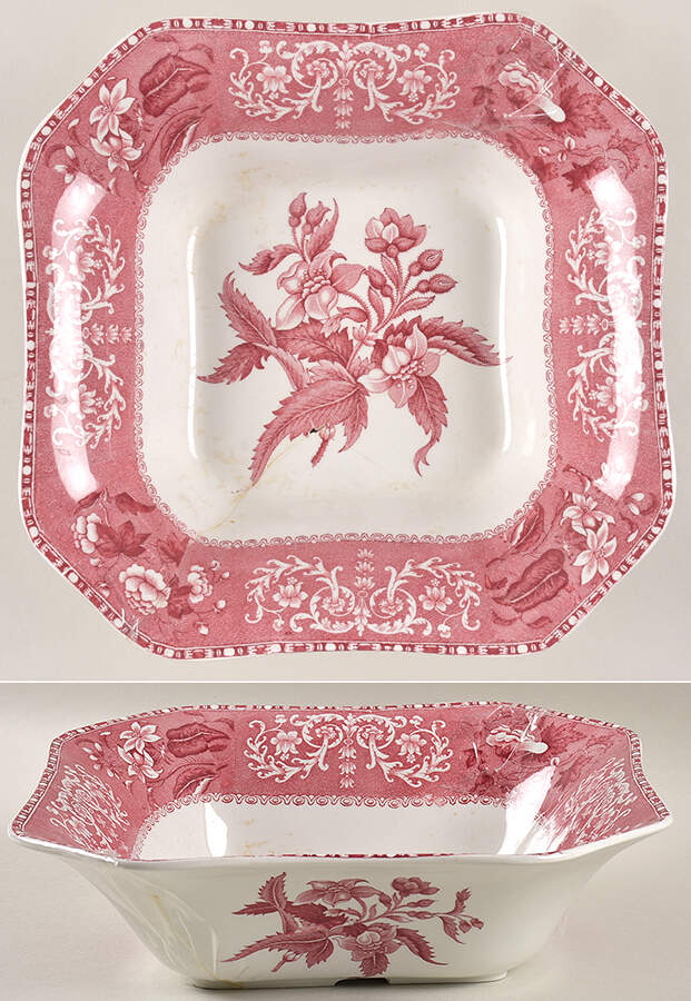 Camilla Red (Earthenware) 10" Square Vegetable Bowl by Spode-1