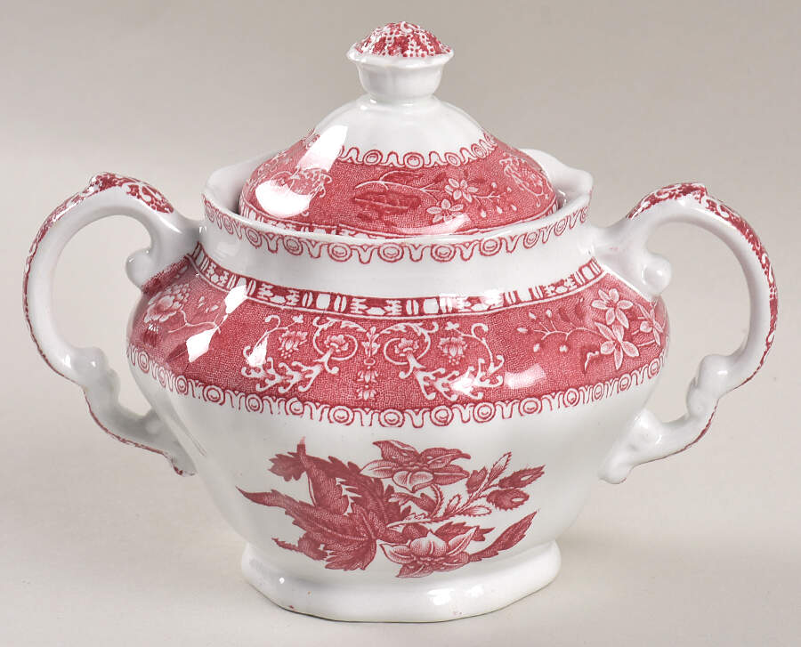 Camilla Red (Earthenware) Mini Sugar Bowl & Lid by Spode-1