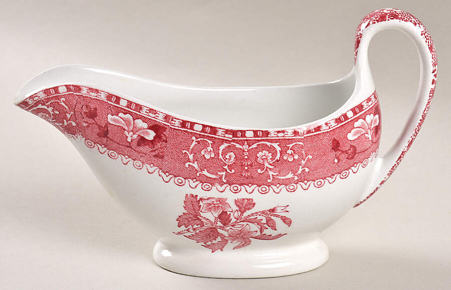 Camilla Red (Earthenware) Individual Gravy Boat Underplate by Spode-1