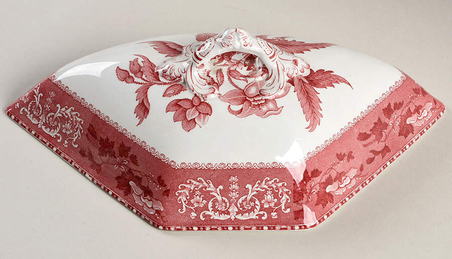 Camilla Red (Earthenware) Canterbury Set, Covered Side Lid Only by Spode-1