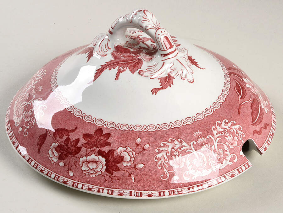 Camilla Red (Earthenware) Centeronly Canterbury Set, Center Lid Only by Spode-1