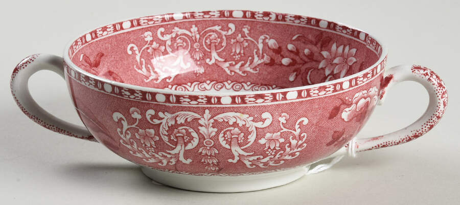 Camilla Red (Earthenware) Flat Cream Soup Bowl by Spode-1
