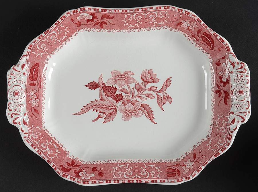 Camilla Red (Earthenware) Underplate for Sauce Boat by Spode-1