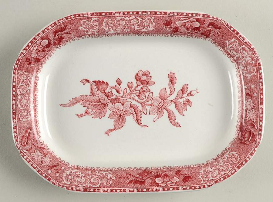 Camilla Red (Earthenware) Underplate for Gravy Boat by Spode-1