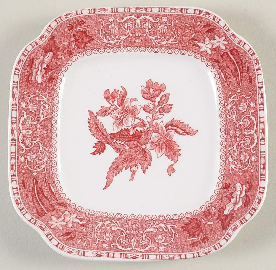 Camilla Red (Earthenware) Square Bread & Butter Plate by Spode-1
