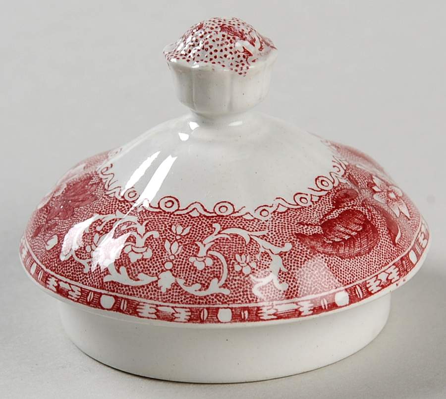 Camilla Red (Earthenware) Lid for Sugar Bowl by Spode-1