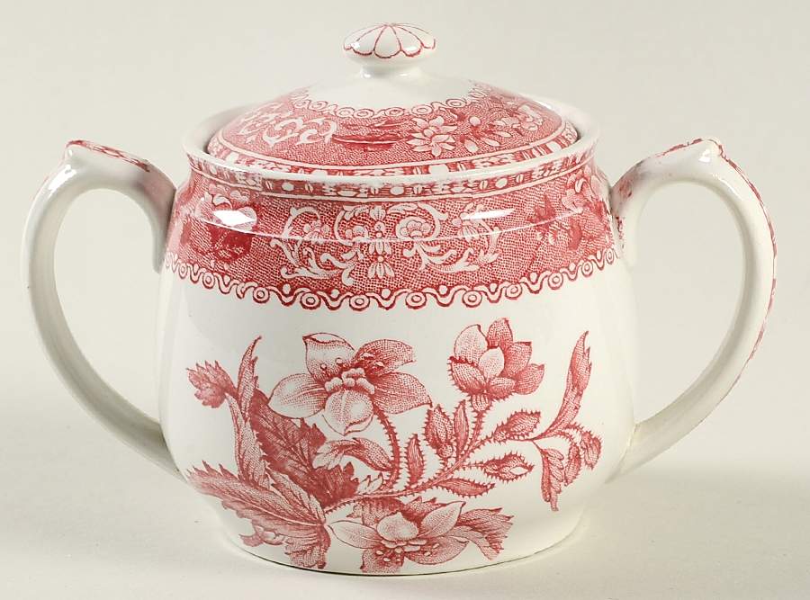 Camilla Red (Earthenware) Sugar Bowl & Lid by Spode-1
