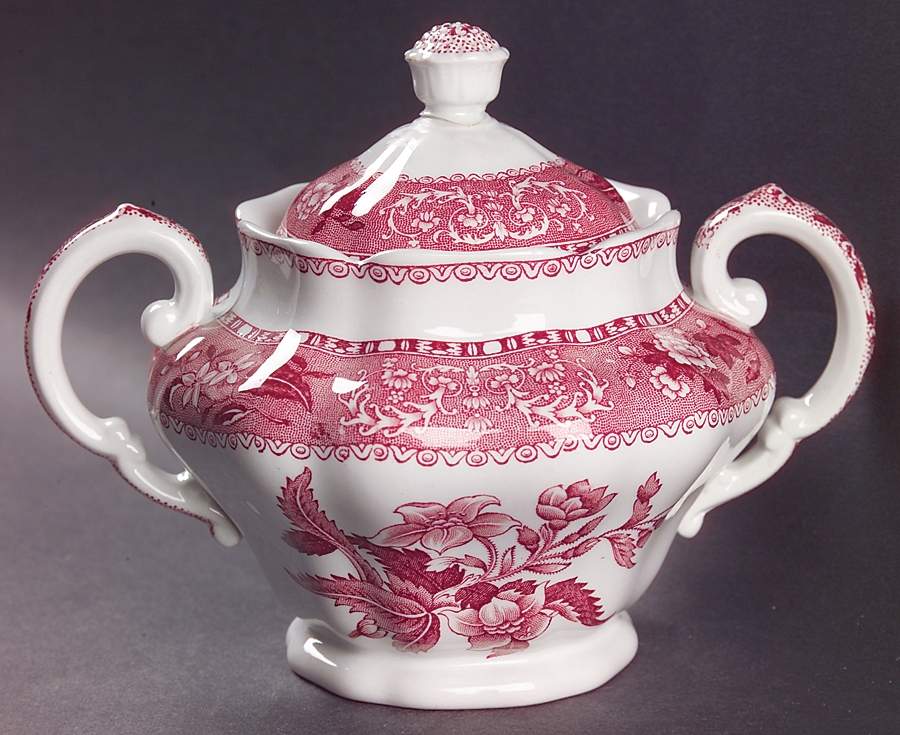 Camilla Red (Earthenware) Sugar Bowl & Lid by Spode-1