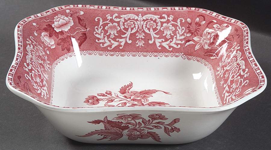 Camilla Red (Earthenware) 9" Square Vegetable Bowl by Spode-1