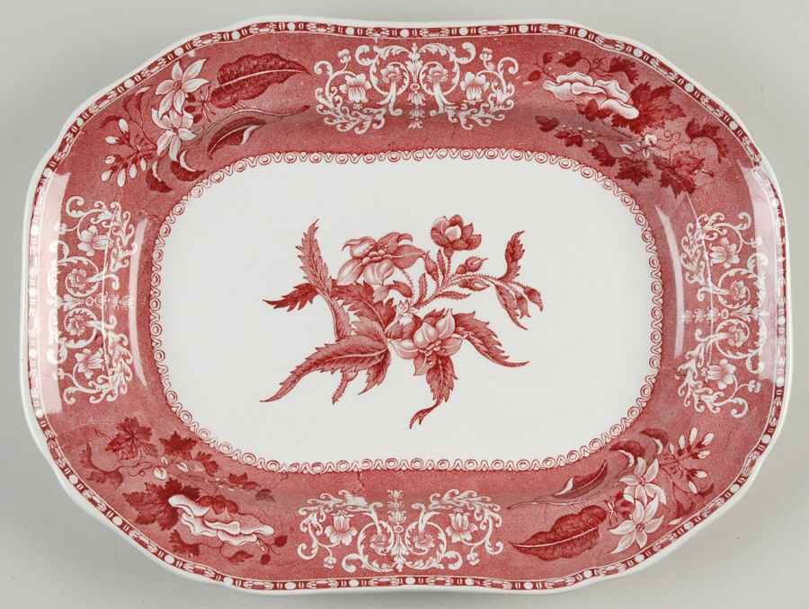 Camilla Red (Earthenware) 12" Oval Serving Platter by Spode-1