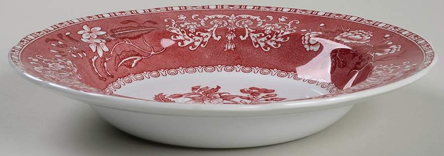 Camilla Red (Earthenware) Large Rim Soup Bowl by Spode-1