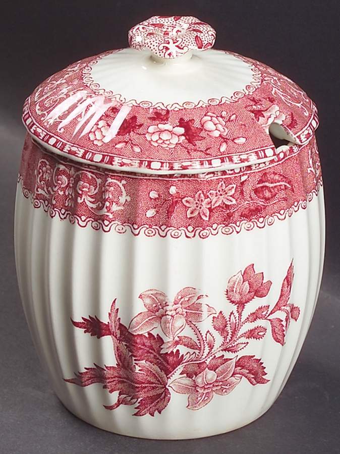 Camilla Red (Earthenware) Marmalade & Lid by Spode-1