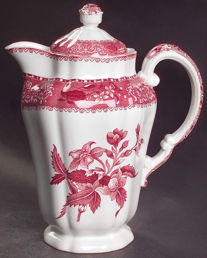 Camilla Red (Earthenware) Hot Water Jug & Lid by Spode-1