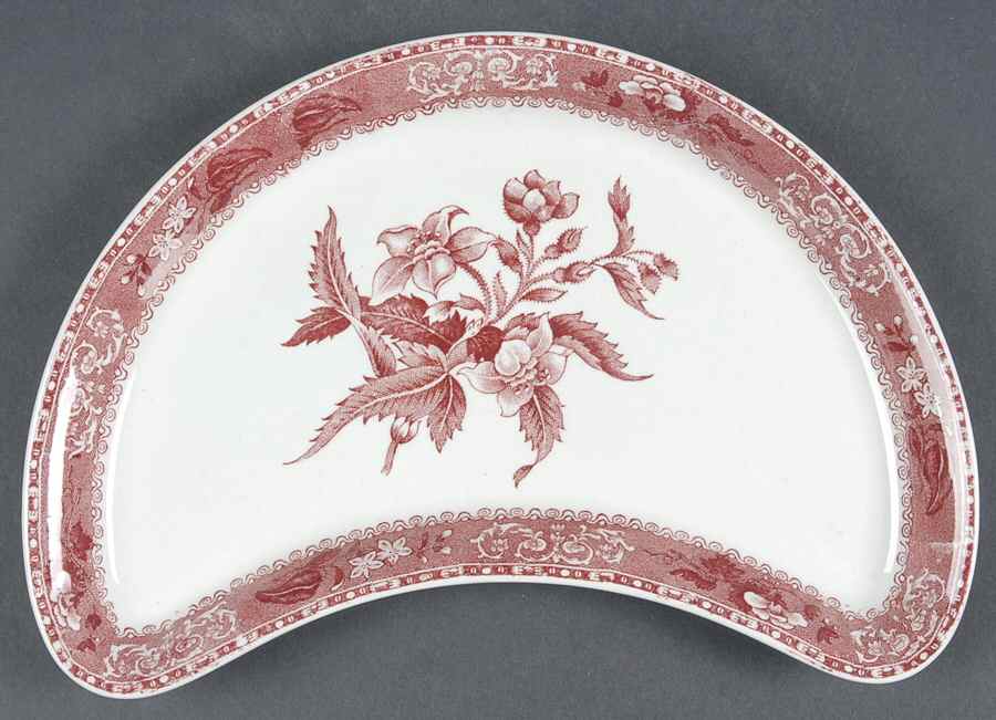 Camilla Red (Earthenware, Smooth) Crescent Salad Plate by Spode-1