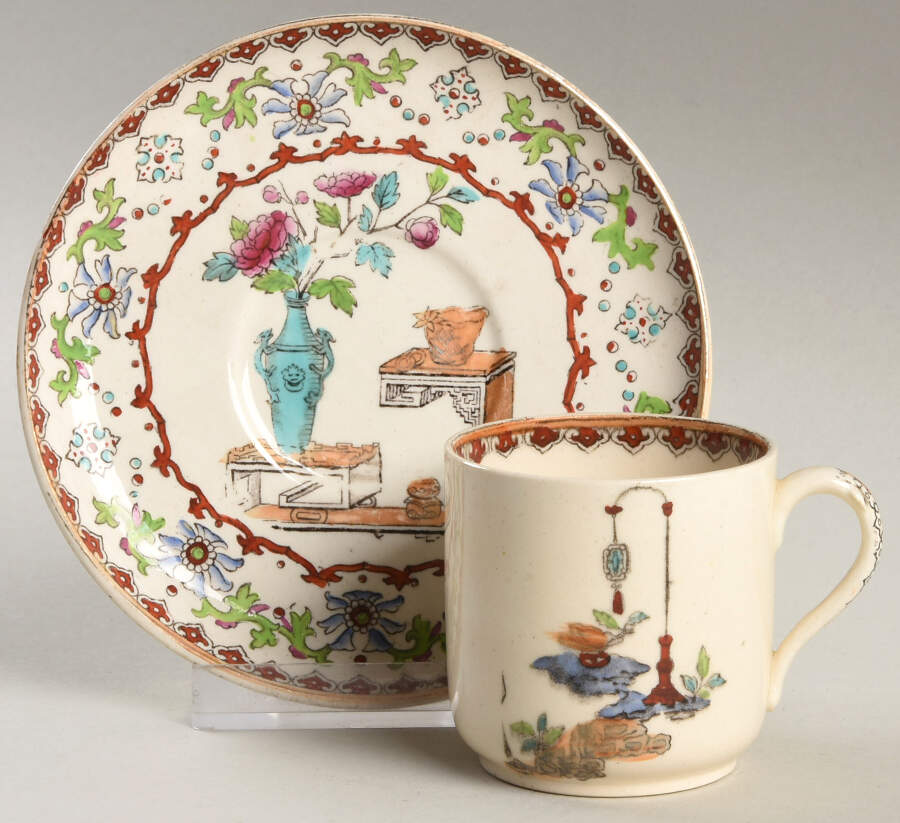 Canton (Smooth) Flat Demitasse Cup & Saucer Set by Spode-1