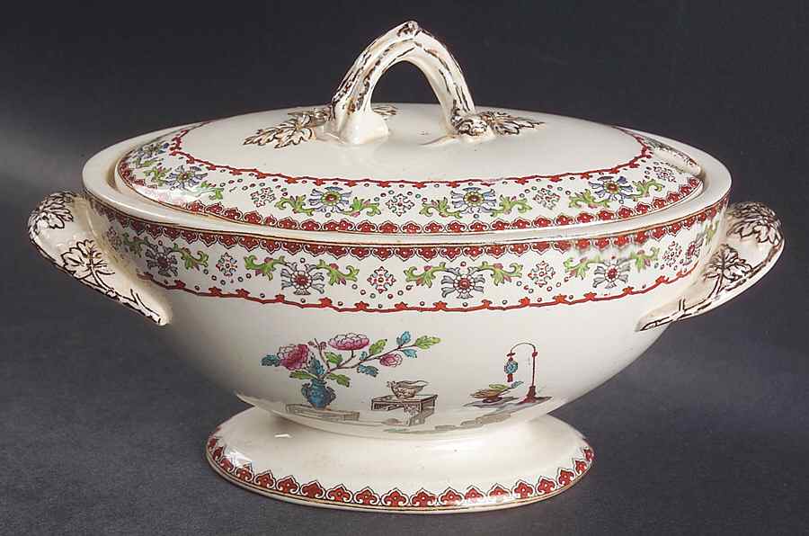 Canton (Smooth) Sauce Boat & Lid by Spode-1
