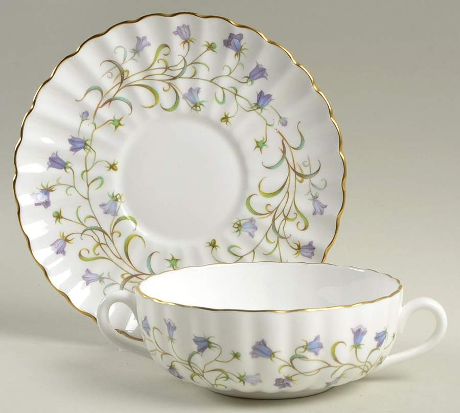 Canterbury Flat Cream Soup Bowl & Saucer Set by Spode-1