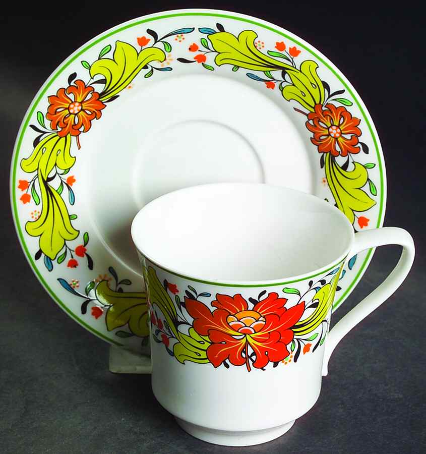 Caribbean Flat Cup & Saucer Set by Spode-1