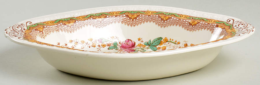 Chatsworth Brown Multicolor 10" Oval Vegetable Bowl by Spode-1