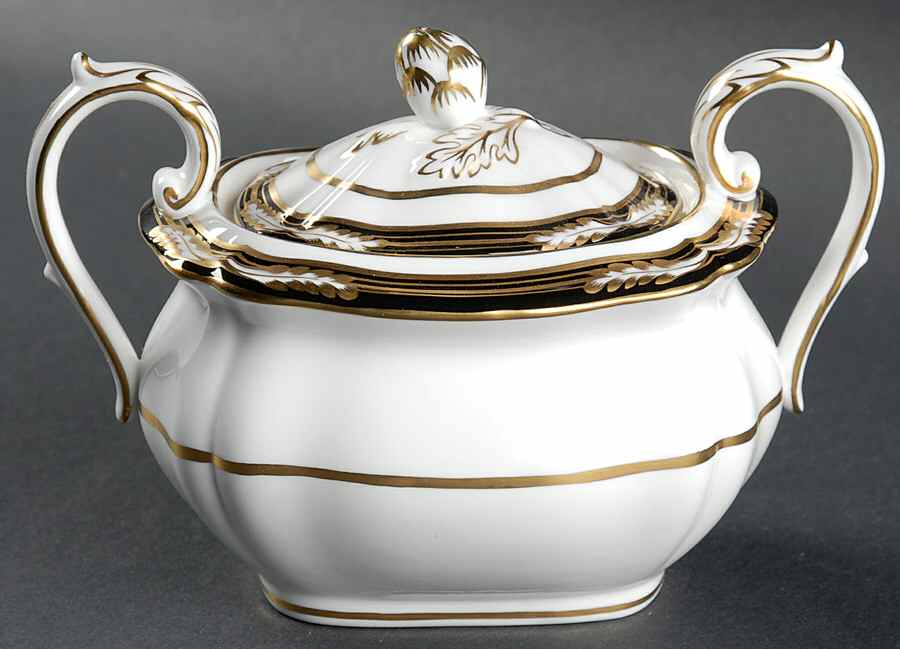 Chancellor Black Sugar Bowl & Lid by Spode-1