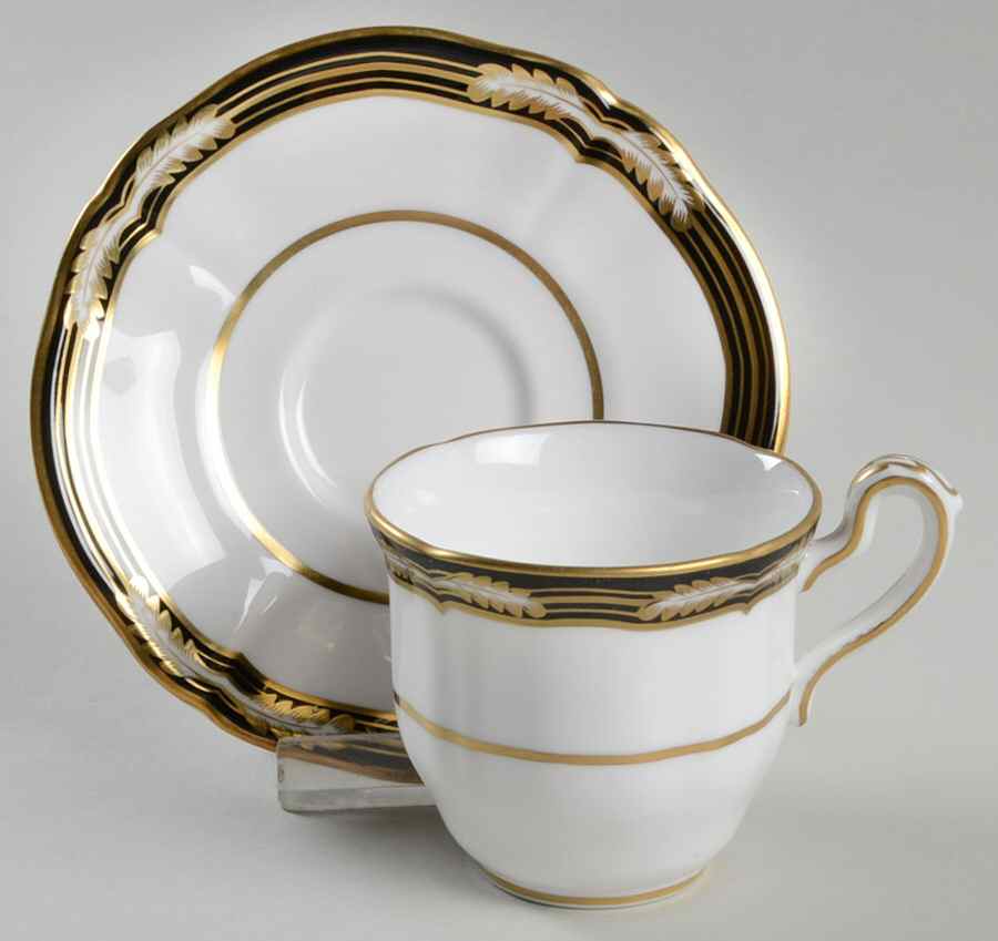 Chancellor Black Flat Demitasse Cup & Saucer Set by Spode-1